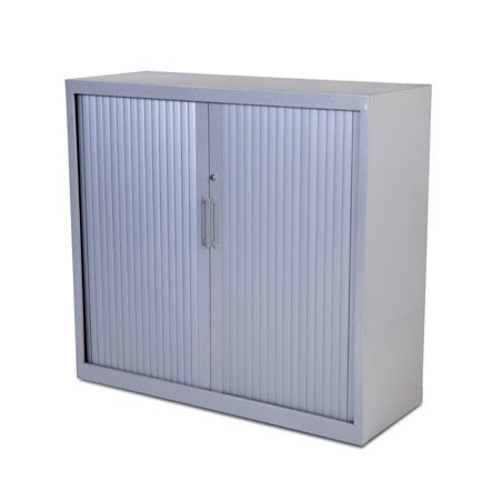 2943-ARMARIO DE 105X80X45CM METALICO CON PUERTAS DE PERSINA CON 2 BALDA INCLUYE 2 BALDAS. COLOR GRIS. MEDIDA 80X105X45CM