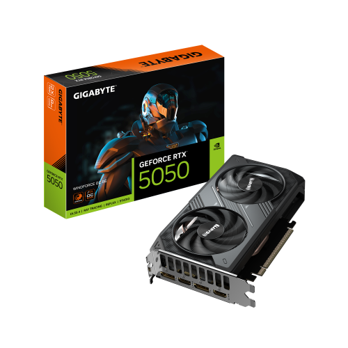 29430-GIGABYTE GeForce RTX 5050 WINDFORCE OC 8G Tarjeta Grafica - 8GB GDDR6, 128bit, PCI-E 5.0, 2587MHz Frecuencia del n