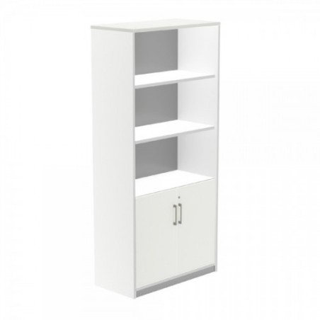 2962-ARMARIO ALTO CON PUERTAS BAJAS 195X90X45 ESTRUCTURA BLANCA/PUERTAS BLANCO ROCADA 1103AW04V24