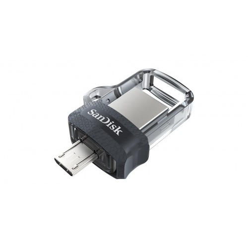 29672-Sandisk Ultra Dual m3.0 unidad flash USB 64 GB USB Type-A / Micro-USB 3.2 Gen 1 (3.1 Gen 1) Negro, Plata, Transpar
