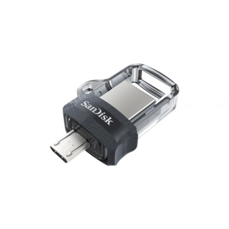 29672-Sandisk Ultra Dual m3.0 unidad flash USB 64 GB USB Type-A / Micro-USB 3.2 Gen 1 (3.1 Gen 1) Negro, Plata, Transpar