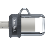 29673-Sandisk Ultra Dual m3.0 unidad flash USB 64 GB USB Type-A / Micro-USB 3.2 Gen 1 (3.1 Gen 1) Negro, Plata, Transpar