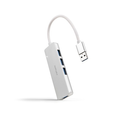 29674-NANOCABLE HUB USB 3.0 4xUSB3.0. USB-A/M-USB 3.0/H ALUM. 18CM