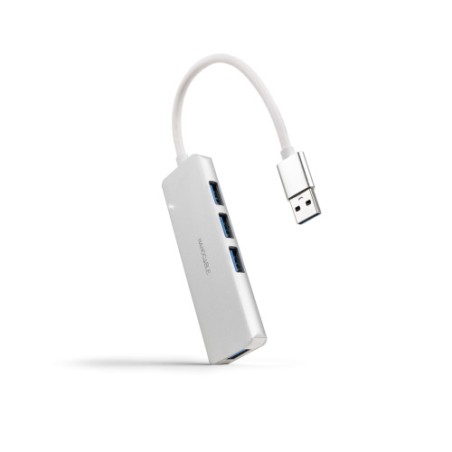 29674-NANOCABLE HUB USB 3.0 4xUSB3.0. USB-A/M-USB 3.0/H ALUM. 18CM