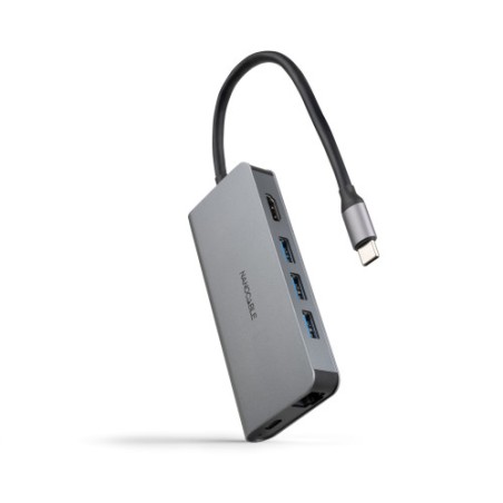 29680-TOOQ HUB USB-C 3xUSB-A+HDMI+USB-C CARGA+RJ45+TF+SD