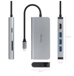 29681-TOOQ HUB USB-C 3xUSB-A+HDMI+USB-C CARGA+RJ45+TF+SD