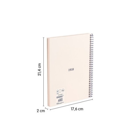 29686-CUADERNO A5 CON ESPIRAL Y TAPA DURA, 80 HOJAS BLANCAS DE 95 GR/M, COLECCION 430 SINCE 1918, BEIGE MILAN 57151E80BG