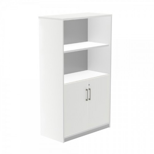 2979-ARMARIO MEDIO CON PUERTAS BAJAS 156X90X45 ESTRUCTURA BLANCA/PUERTAS BLANCO ROCADA 1057AW04V24