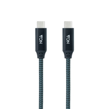 29839-Nanocable Cable USB 3.2 Gen2x2 20Gbps 5A/100W 4K/60Hz USB-C/M-USB-C/M, Gris/Negro, 1 m