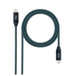 29840-Nanocable Cable USB 3.2 Gen2x2 20Gbps 5A/100W 4K/60Hz USB-C/M-USB-C/M, Gris/Negro, 2 m