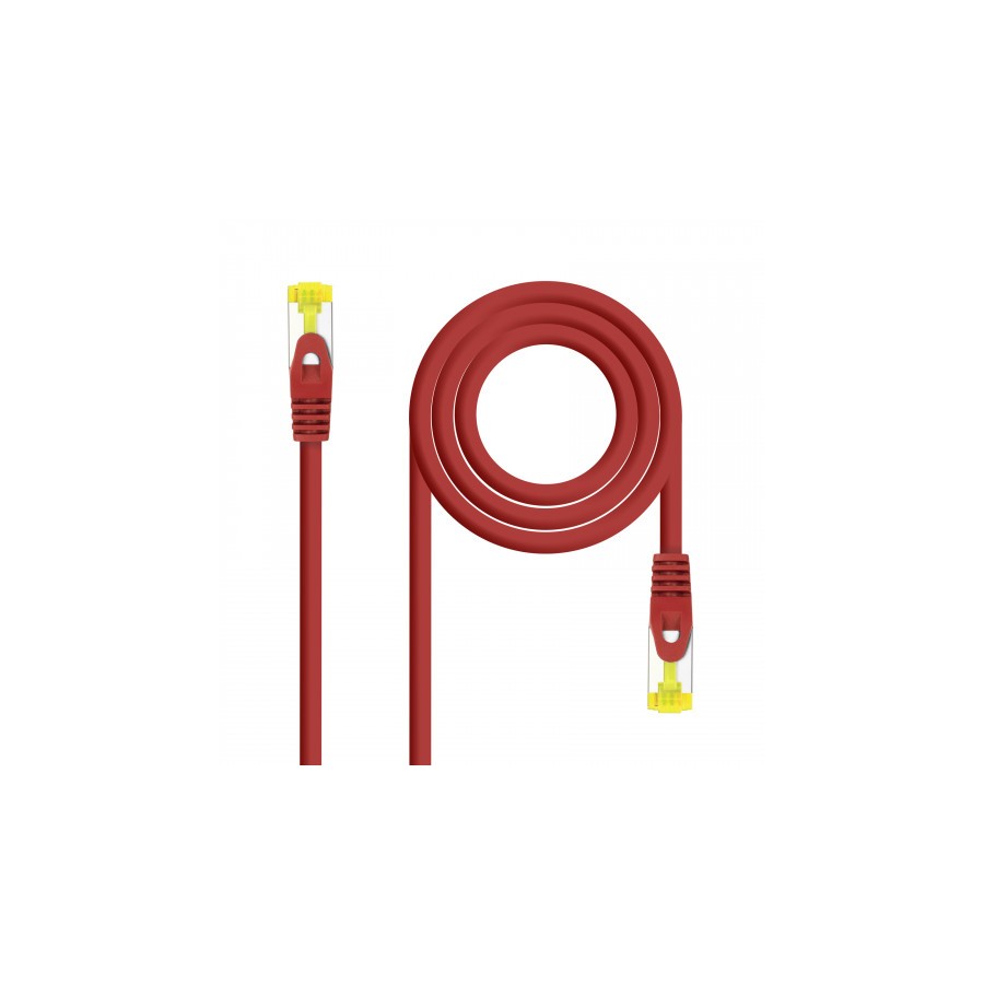 29868-Nanocable Cable de red latiguillo RJ45 LSZH Cat.6A SFTP AWG26, Rojo, 0.5m