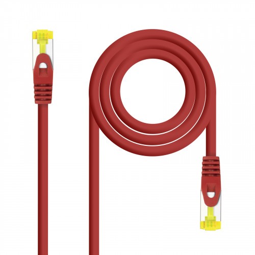 29878-Nanocable Cable de red latiguillo RJ45 LSZH Cat.6A SFTP AWG26, Rojo, 3.0 m