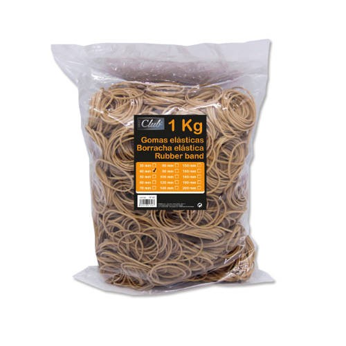 29880-BOLSA 1 KG. GOMAS ELASTICAS No 40 DE 4 CM. LARGO OFFICE CLUB 301756