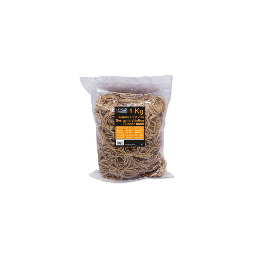 29880-BOLSA 1 KG. GOMAS ELASTICAS No 40 DE 4 CM. LARGO OFFICE CLUB 301756