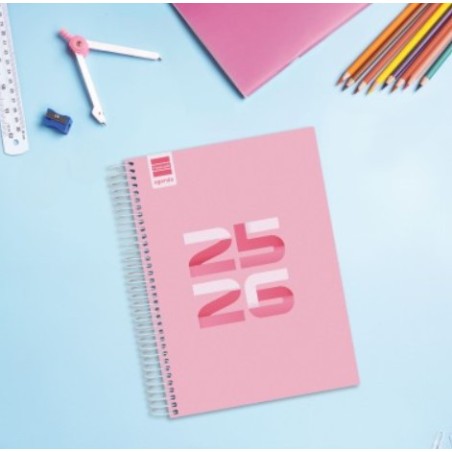 29893-AGENDA ESCOLAR 2025-2026 COOL 4o 155X212 1DIA PAGINA ROSA+ FINOCAM 645060426