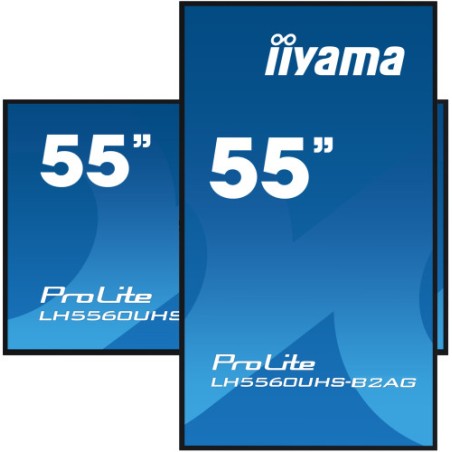 29939-MONITOR IIYAMA 55" UHD, 500CD/M2, LANDSCAPE PORTRAIT, MM 2X 10W, 3X HDMI, USB 2.0 X2, WIFI, LAN, MEDIA PLAY USB, C