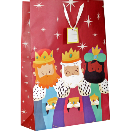 29974-BOLSA JUMBO REYES MAGOS (40X70X18 CM) COLORES SURTIDOS BISMARK 333602