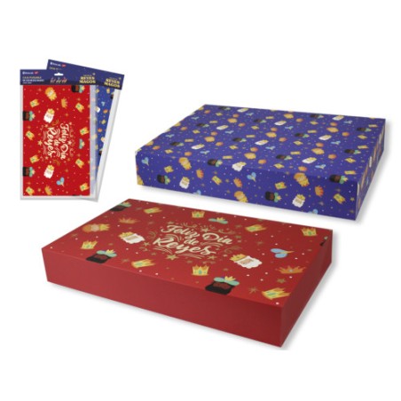 29978-CAJA PLEGABLE REYES MAGOS (43x26x6,5 CM) COLORES SURTIDOS BISMARK 333604