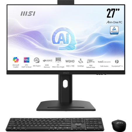 30002-MSI AIO MODERN AM273Q AI 1UM-055ES. 27" IPS 2560x1440 (WQHD) 100HZ. INTEL ULTRA 7 155H. INTEL IRIS XE GRAPHICS.DDR