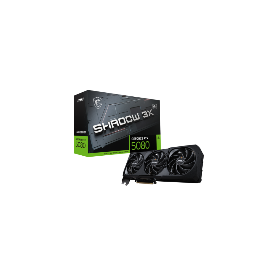 MSI GEFORCE RTX 5080 16G SHADOW 3X OC tarjeta grafica NVIDIA 16 GB GDDR7