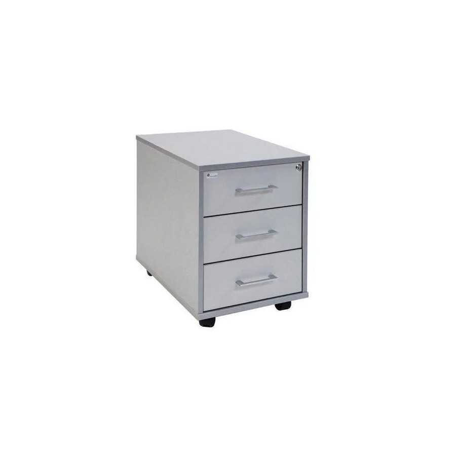 3009-CAJONERA BUCK MOVIL 3 CAJONES. COLOR: ESTRUCTURA ALUMINIO / FRONTAL GRIS ROCADA 4003AB02V24