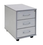 3009-CAJONERA BUCK MOVIL 3 CAJONES. COLOR: ESTRUCTURA ALUMINIO / FRONTAL GRIS ROCADA 4003AB02V24