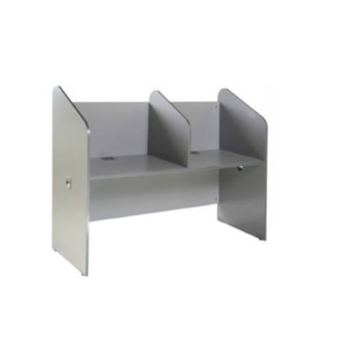 3016-MESA CALL CENTER DOBLE ALUMINIO / GRIS. MEDIDAS 166X132X65CM ( LARGO X ALTO X PROFUNDIDAD) ROCADA 5502AB02