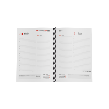 30204-AGENDA 2026 TOKIO D/P 17x24 NEGRO CASTELLANO INGRAF 356562