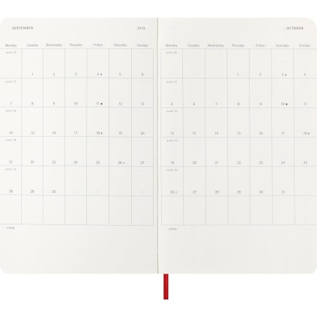 30232-AGENDA 2026 TAPA BLANDA 12 MESES DIARIA L (13 X 21 CM) ROJO MOLESKINE DSF212DC3Y26