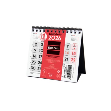 30291-CALENDARIO 2026 SOBREMESA NEUTRO NUMEROS GRANDES XXS 110X100MM FINOCAM 781330026