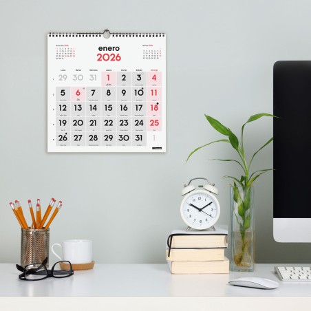 30304-CALENDARIO 2026 NEUTRO PARED NUMEROS GRANDES 300X300MM FINOCAM 780570026