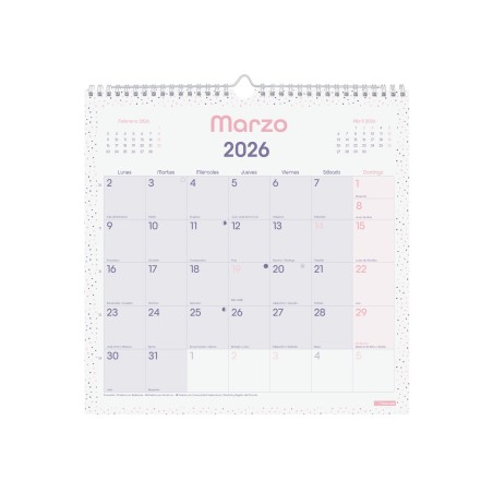 30359-CALENDARIO 2026 PARED TRENDY CHIC ESCRIBIR 300X300MM MORADO FINOCAM 787002726