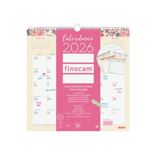 30364-CALENDARIO 2026 PARED TRENDY DESIGN ESCRIBIR 300x300MM FINOCAM 787530126