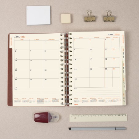 30395-AGENDA 2026 TEMPUS 1/4 155X217MM DIA PAGINA BURDEOS FINOCAM 626307426