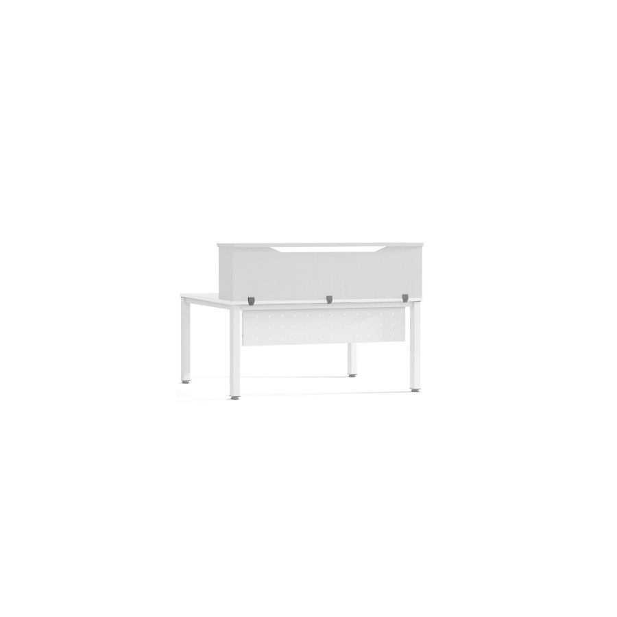 3041-MODULO RECEPCION ALTILLO 140CM BLANCO / BLANCO. MEDIDAS 140X40X30CM. (MESA NO INCLUIDA EN EL PRECIO, SE COMPRA APAR