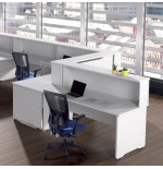 3042-MODULO RECEPCION ALTILLO 140CM BLANCO / BLANCO. MEDIDAS 140X40X30CM. (MESA NO INCLUIDA EN EL PRECIO, SE COMPRA APAR