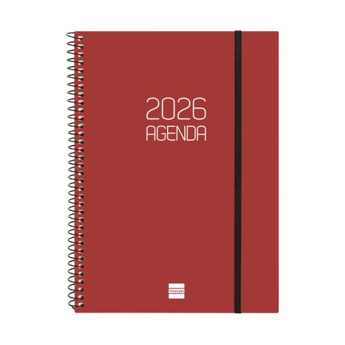 30439-AGENDA 2026 BASIC OPAQUE E10 155X212MM SEMANA VISTA HORIZONTAL BURDEOS FINOCAM 742767426