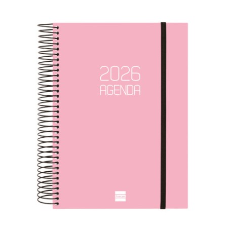 30447-AGENDA 2026 BASIC OPAQUE E10 155X212MM DIA PAGINA ROSA FINOCAM 742914526