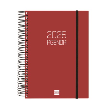 30451-AGENDA 2026 BASIC OPAQUE E10 155X212MM DIA PAGINA BURDEOS FINOCAM 742917426