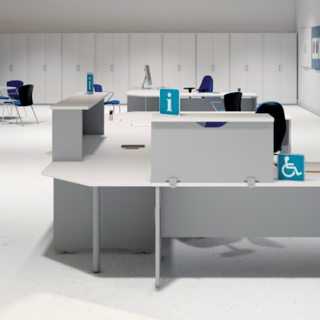 3046-MODULO RECEPCION ALTILLO 160CM GRIS / GRIS. MEDIDAS 160X40X30CM. (MESA NO INCLUIDA EN EL PRECIO, SE COMPRA APARTE)