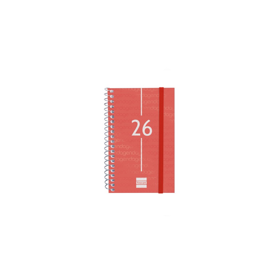 30462-AGENDA 2026 BASIC YEAR E3 79X127MM SEMANA VISTA HORIZONTAL ROJO FINOCAM 741423026
