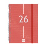 30468-AGENDA 2026 BASIC YEAR E10 155X212MM SEMANA VISTA HORIZONTAL ROJO FINOCAM 741453026