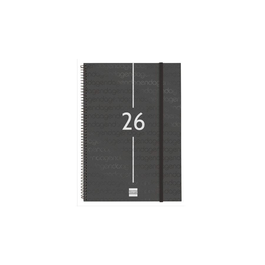 30474-AGENDA 2026 BASIC YEAR E40 210X297MM SEMANA VISTA HORIZONTAL NEGRO FINOCAM 741466026