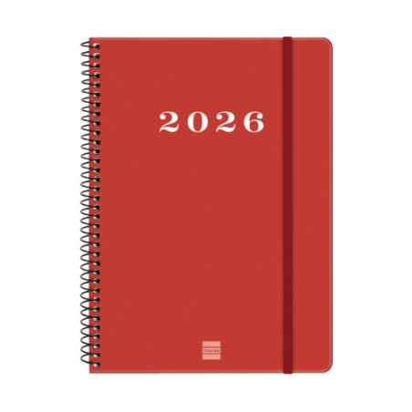 30496-AGENDA 2026 BASIC MY E10 155X212MM SEMANA VISTA HORIZONTAL ROJO FINOCAM 743503026