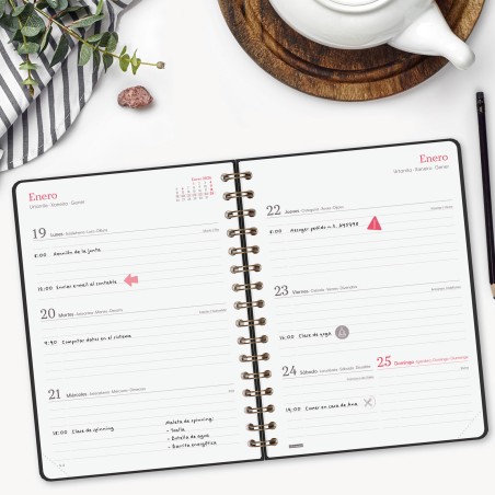 30527-AGENDA 2026 TRENDY ALMA E10 155X212MM SEMANA VISTA HORIZONTAL NEGRO FINOCAM 762020126