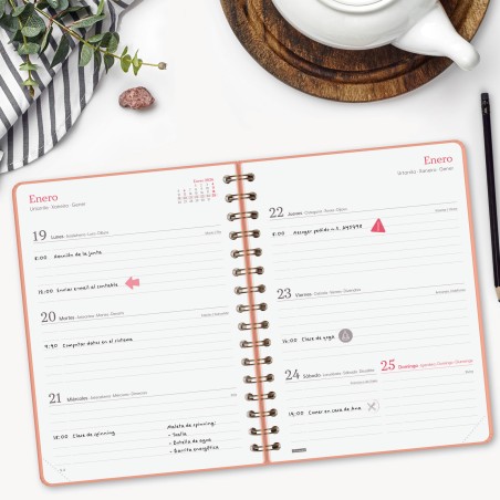 30533-AGENDA 2026 TRENDY ALMA E10 155X212MM SEMANA VISTA HORIZONTAL CORAL FINOCAM 762020526