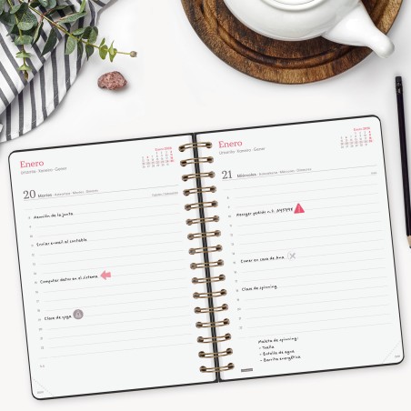 30535-AGENDA 2026 TRENDY ALMA E10 155X212MM DIA PAGINA NEGRO FINOCAM 762040126