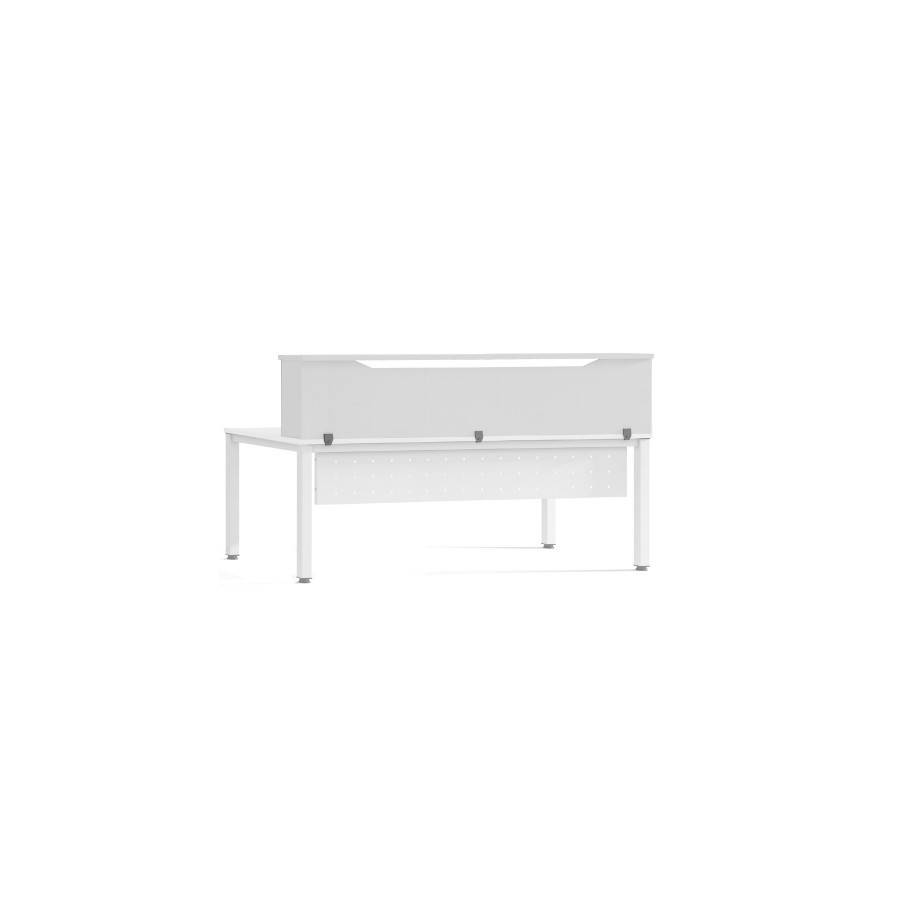 3057-MODULO RECEPCION ALTILLO 180CM BLANCO / BLANCO MEDIDAS 180X40X30CM. (MESA NO INCLUIDA EN EL PRECIO, SE COMPRA APART
