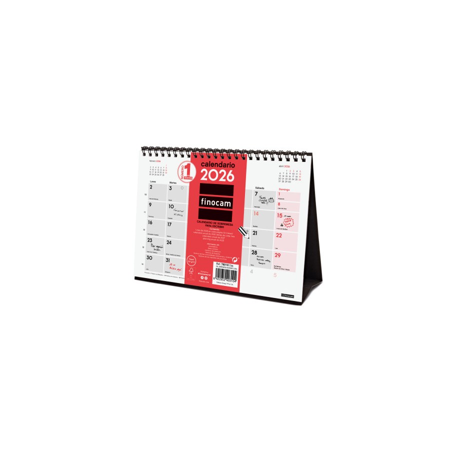 30579-CALENDARIO 2026 SOBREMESA NEUTRO ESCRIBIR S 210X150MM FINOCAM 780100026