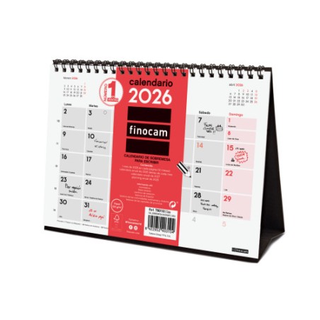 30579-CALENDARIO 2026 SOBREMESA NEUTRO ESCRIBIR S 210X150MM FINOCAM 780100026